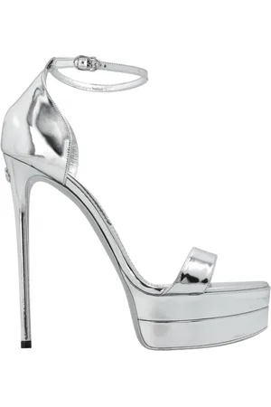 Dolce & Gabbana Dames, Schoenen, Grijs, Maat: 39 1/2 EU Leer