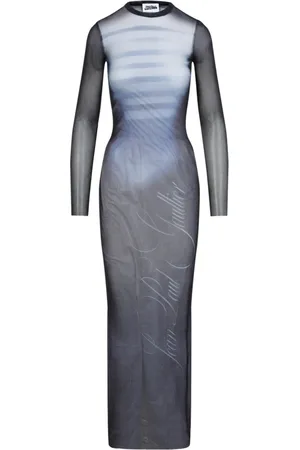 Jean Paul Gaultier Dames, Jurken, Blauw, Maat: M Polyamide