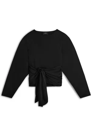 Axel Arigato Dames, Blouses & Shirts, Zwart, Maat: L Satijn