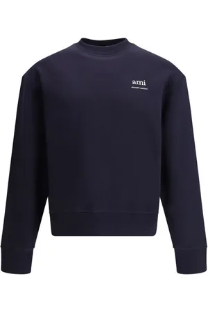 Ami Heren, Sweatshirts & Hoodies, Blauw, Maat: S Katoen