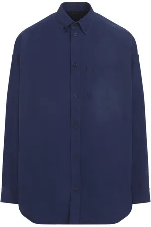 Balenciaga Heren, Overhemden, Blauw, Maat: M Katoen