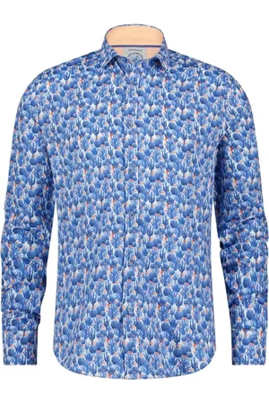 A fish named fred Heren, Overhemden, Blauw, Maat: 2XL Katoen