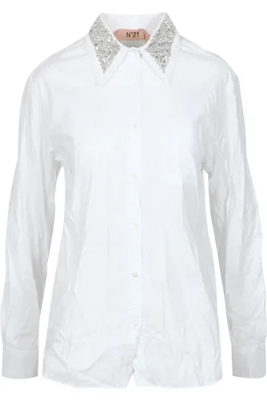 Nº21 Dames, Blouses & Shirts, Wit, Maat: XL Katoen