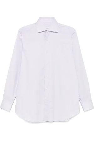 BRIONI Heren, Overhemden, Paars, Maat: XL Katoen