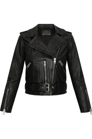 AllSaints Dames, Jassen, Zwart, Maat: S Leer