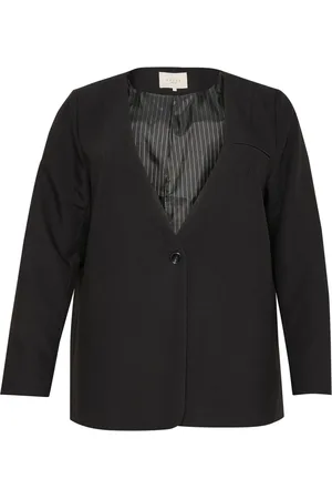 Kaffe Dames, Jassen, Zwart, Maat: 5XL