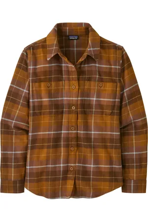 Patagonia Dames, Blouses & Shirts, Bruin, Maat: M Flanel