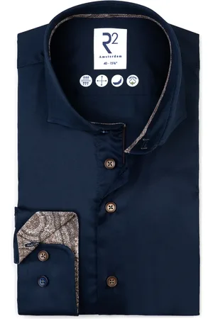 R2 Amsterdam Heren, Overhemden, Blauw, Maat: XL
