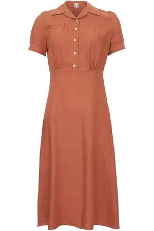 Inès de la Fressange Dames, Jurken, Oranje, Maat: XS Leer