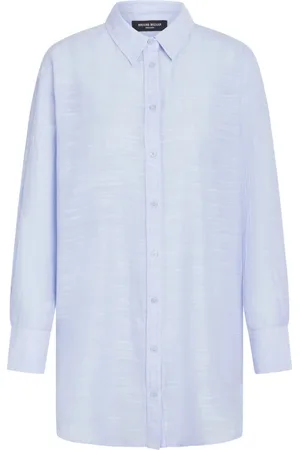 Bruuns Bazaar Dames, Blouses & Shirts, Blauw, Maat: 2XL Katoen