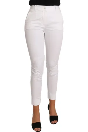 Dolce & Gabbana Dames, Broeken, Wit, Maat: 3XS Katoen