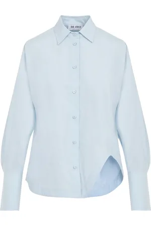 The Attico Dames, Blouses & Shirts, Blauw, Maat: 2XS Katoen