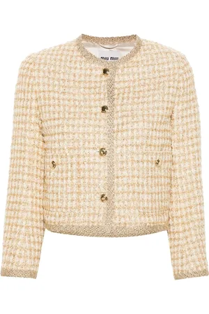 Miu Miu Dames, Jassen, Geel, Maat: XS Lame