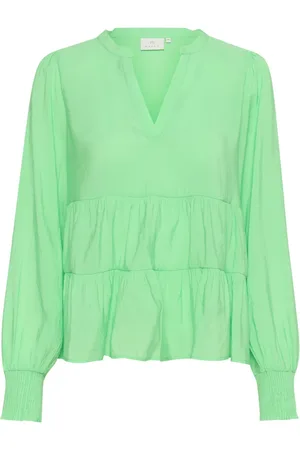 Kaffe Dames, Blouses & Shirts, Groen, Maat: S Viscose