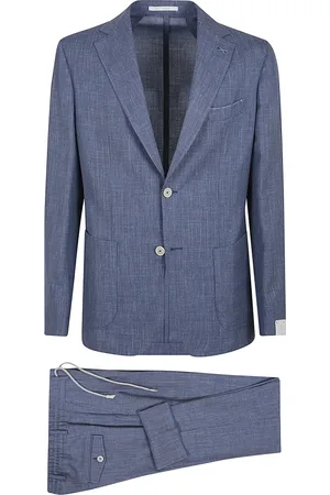 ELEVENTY Heren, Pakken, Blauw, Maat: XL Linnen