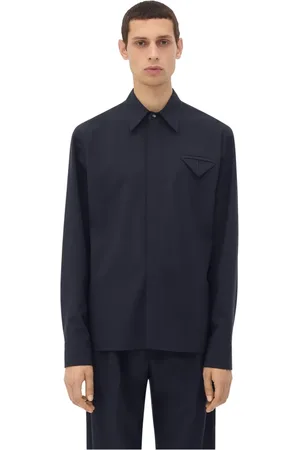 Bottega Veneta Heren, Overhemden, Blauw, Maat: M Wol