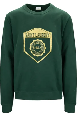 Saint Laurent Heren, Sweatshirts & Hoodies, Groen, Maat: XL Katoen