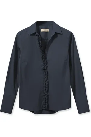 Mos Mosh Dames, Blouses & Shirts, Blauw, Maat: M Satijn