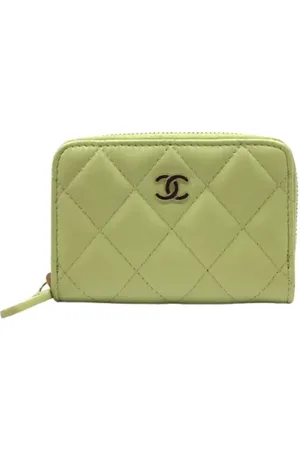 CHANEL Dames, Pre-owned, Groen, Maat: ONE Size Leer
