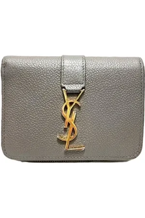 Saint Laurent Dames, Pre-owned, Grijs, Maat: ONE Size Leer
