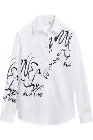 Desigual Dames, Blouses & Shirts, Wit, Maat: L Katoen