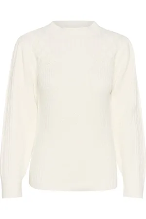 Kaffe Dames, Truien, Wit, Maat: 2XL Katoen