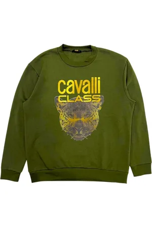 Roberto Cavalli Heren, Sweatshirts & Hoodies, Groen, Maat: M Fleece