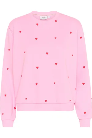 Saint Tropez Dames, Sweatshirts & Hoodies, Roze, Maat: S Lame