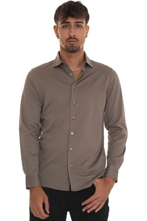 Gran Sasso Heren, Overhemden, Bruin, Maat: 4XL