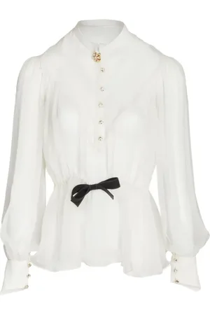 Giambattista Valli Dames, Blouses & Shirts, Wit, Maat: S Zijde