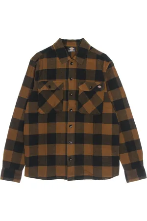 Dickies Heren, Overhemden, Bruin, Maat: S Flanel