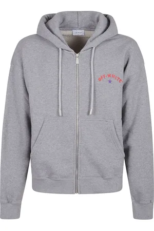OFF-WHITE Heren, Sweatshirts & Hoodies, Grijs, Maat: S Katoen