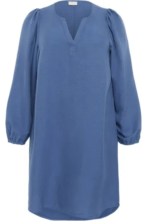 Kaffe Dames, Jurken, Blauw, Maat: 3XL Poliester