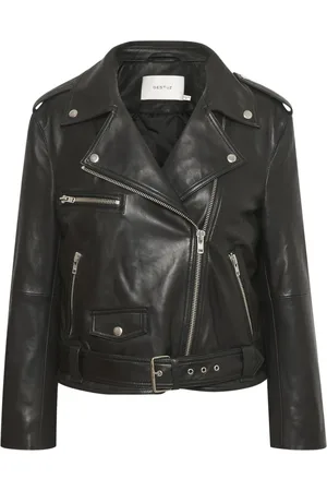 Gestuz Dames, Jassen, Zwart, Maat: XS Leer