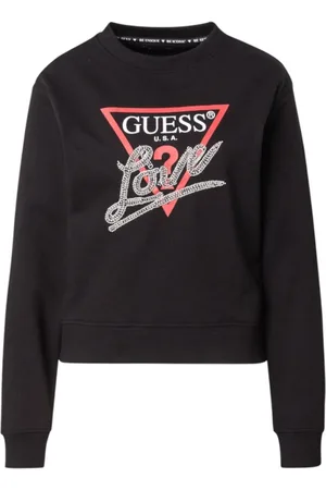 Guess Dames, Sweatshirts & Hoodies, Zwart, Maat: XL Katoen