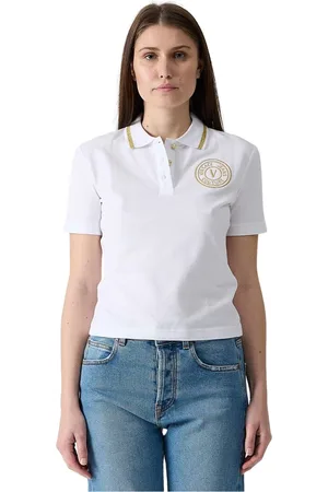 VERSACE Dames, Tops, Wit, Maat: M Katoen