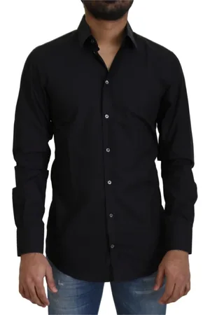 Dolce & Gabbana Heren, Overhemden, Zwart, Maat: S Katoen