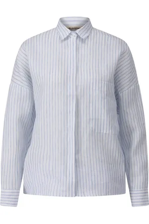 bloomings Dames, Blouses & Shirts, Blauw, Maat: S Linnen