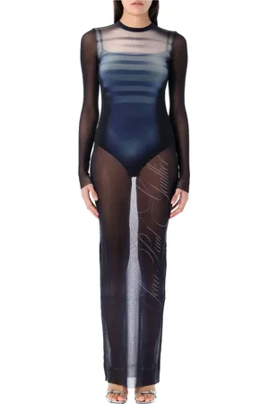 Jean Paul Gaultier Dames, Jurken, Blauw, Maat: M Tulle