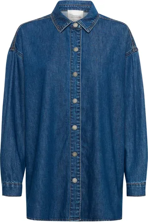 My Essential Wardrobe Dames, Blouses & Shirts, Blauw, Maat: L Denim