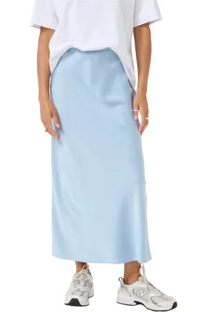 Kaffe Dames, Rokken, Blauw, Maat: L Poliester