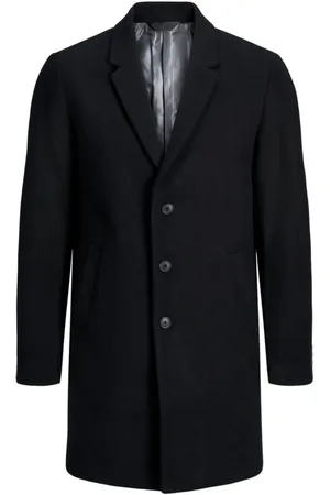 JACK & JONES Heren, Mantels, Zwart, Maat: S Wol