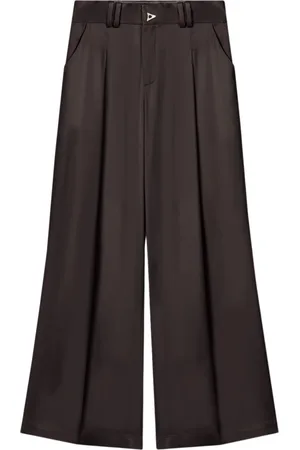 AERON Dames, Broeken, Bruin, Maat: 2XS Satijn