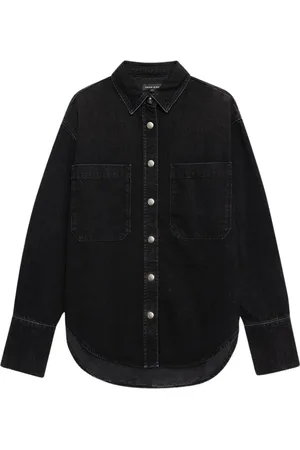 ANINE BING Dames, Blouses & Shirts, Zwart, Maat: M Katoen