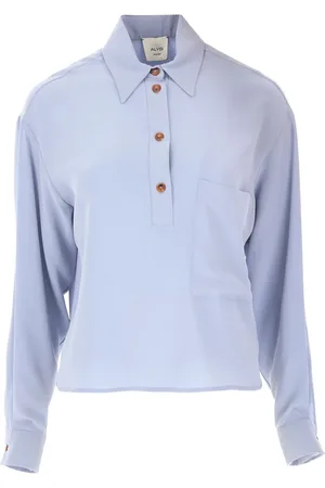 ALYSI Dames, Blouses & Shirts, Blauw, Maat: M