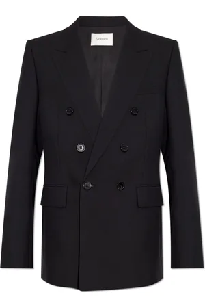 Saint Laurent Heren, Jassen, Zwart, Maat: L Wol