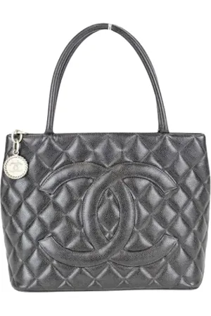 CHANEL Dames, Pre-owned, Grijs, Maat: ONE Size Leer