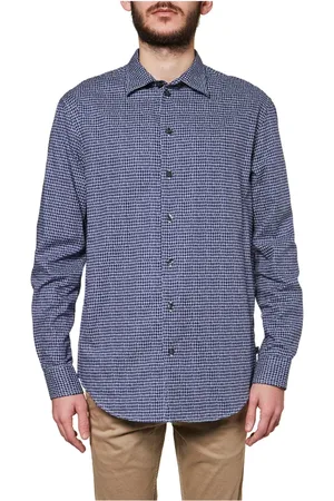 Emporio Armani Heren, Overhemden, Blauw, Maat: XL Katoen