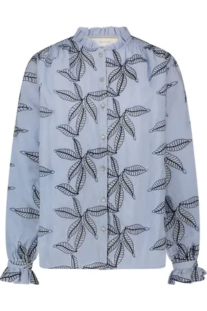 NUKUS Dames, Blouses & Shirts, Blauw, Maat: L Viscose