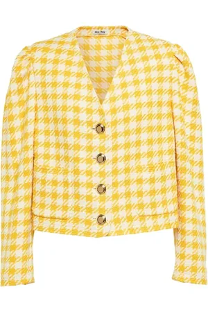Miu Miu Dames, Jassen, Geel, Maat: S Tweed